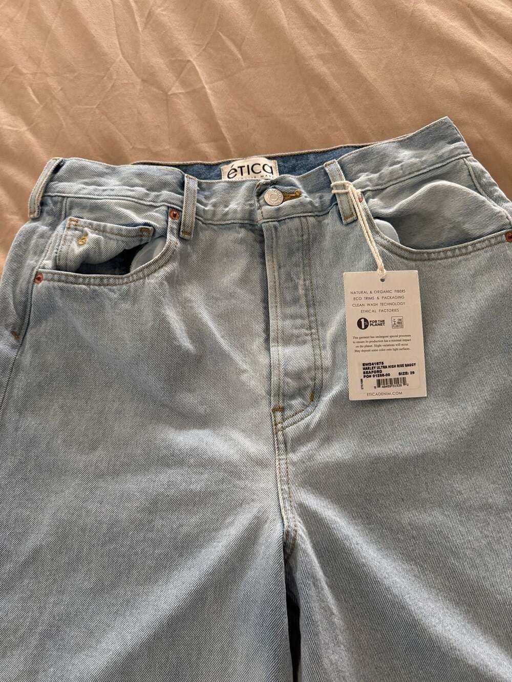 Etica Marley Ultra High Rise Baggy Jeans Seaford Size 29 NWT
